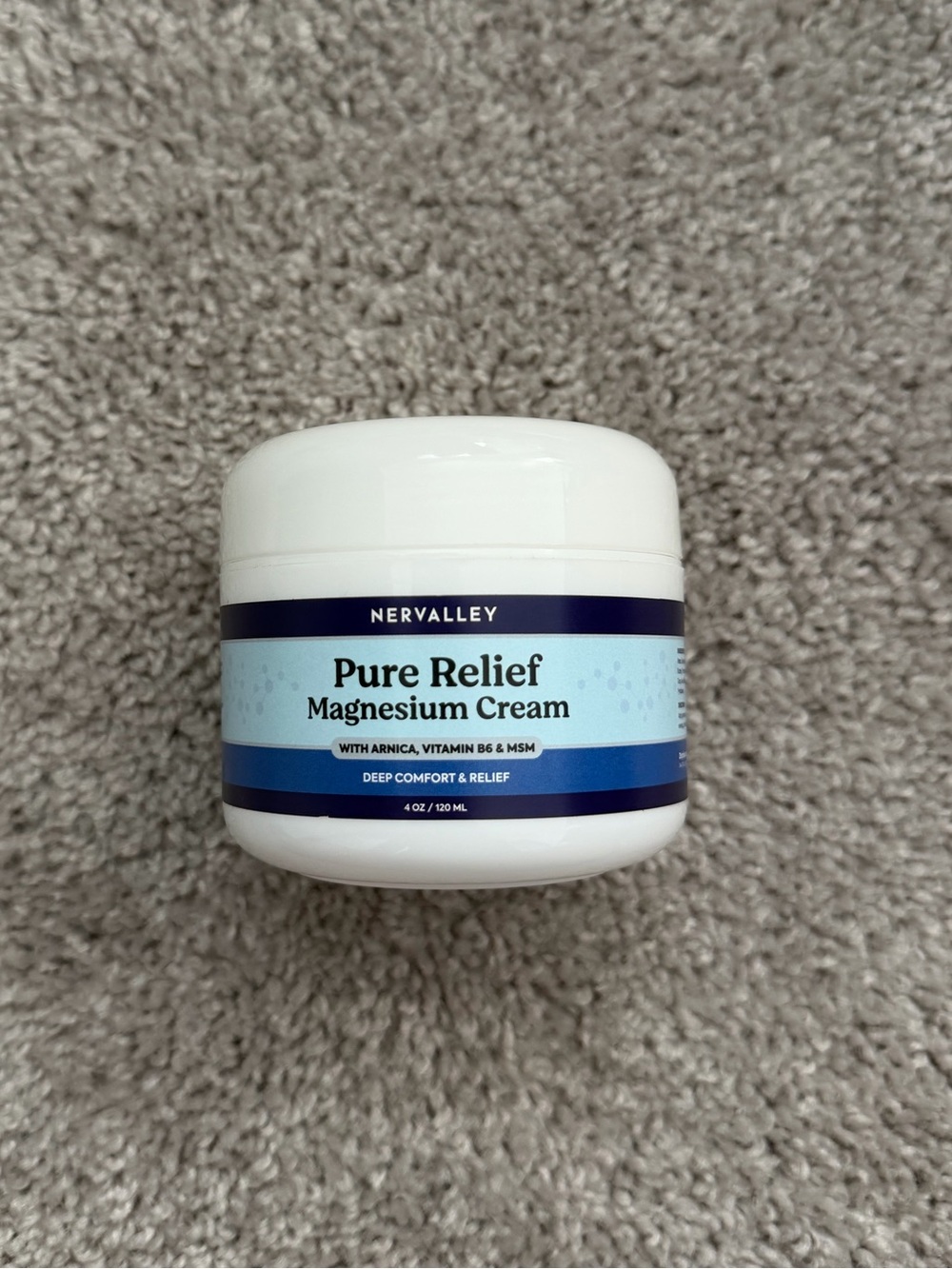 Nervalley Pure Relief Magnesium Cream w/ Arnica Vitamin B6 & MSM 4 oz